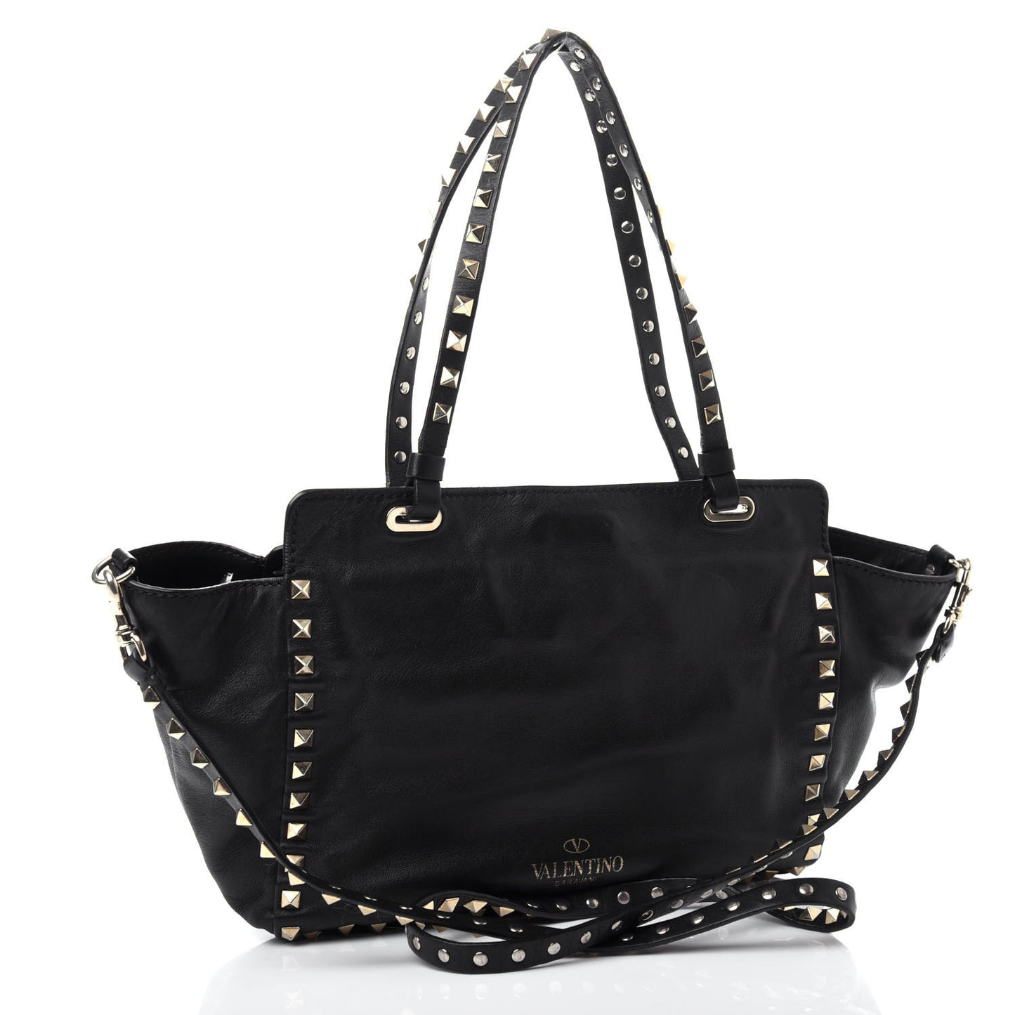 Vitello Small Rockstud Tote Black