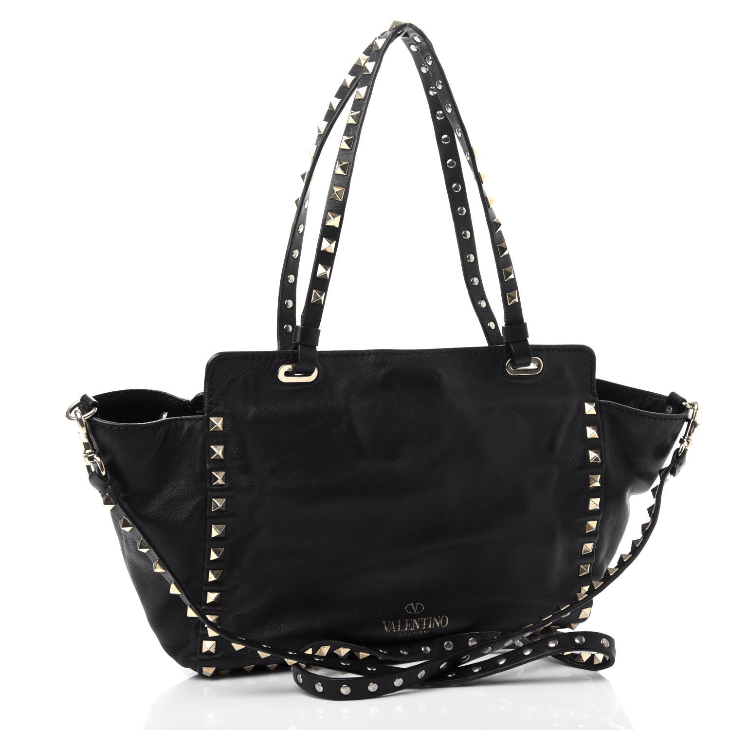 Valentino Garavani Vitello Small Rockstud Tote Black 4 of 11