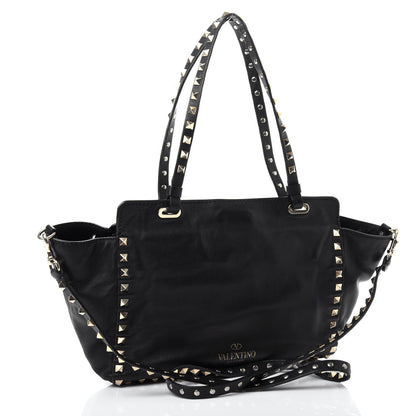 Valentino Garavani Vitello Small Rockstud Tote Black 4 of 11