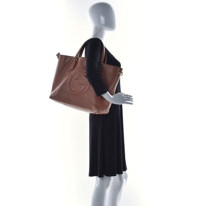 Gucci Metallic Cellarius Calfskin Large Soho Working Tote 2 of 11