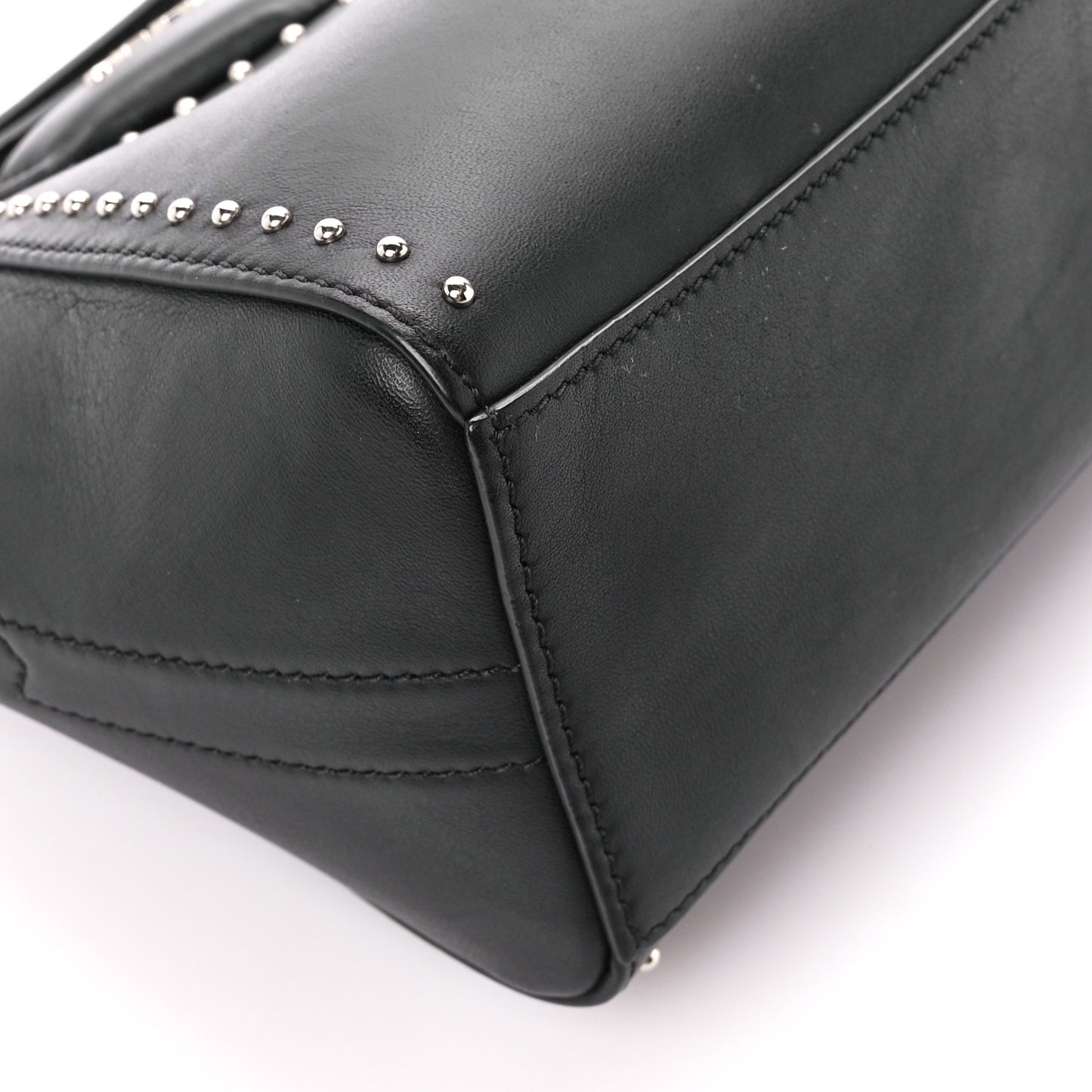 Calfskin Small Studded Antigona Beauty Wristlet Black