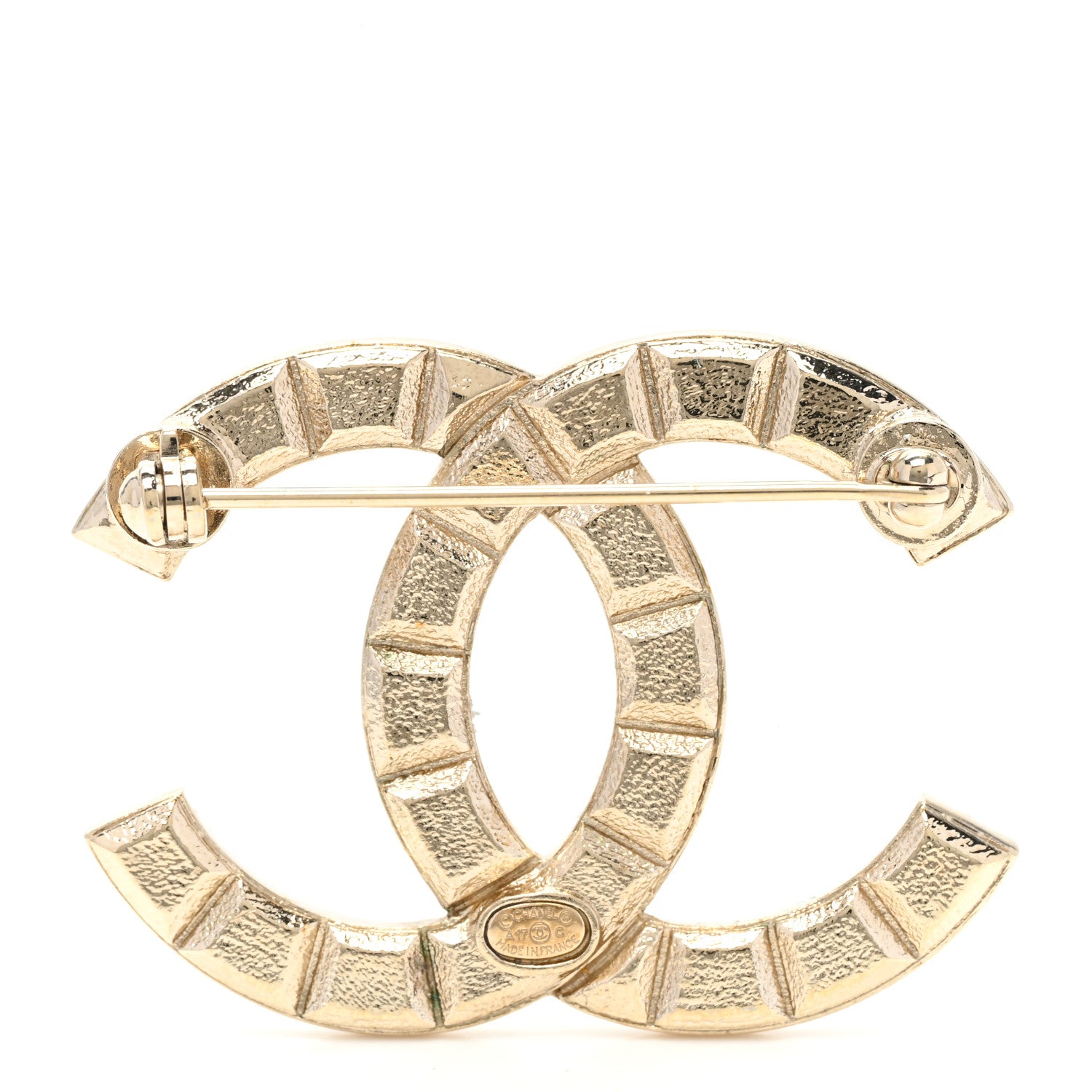 Chanel Studded CC Pin Brooch Gold 3 of 5