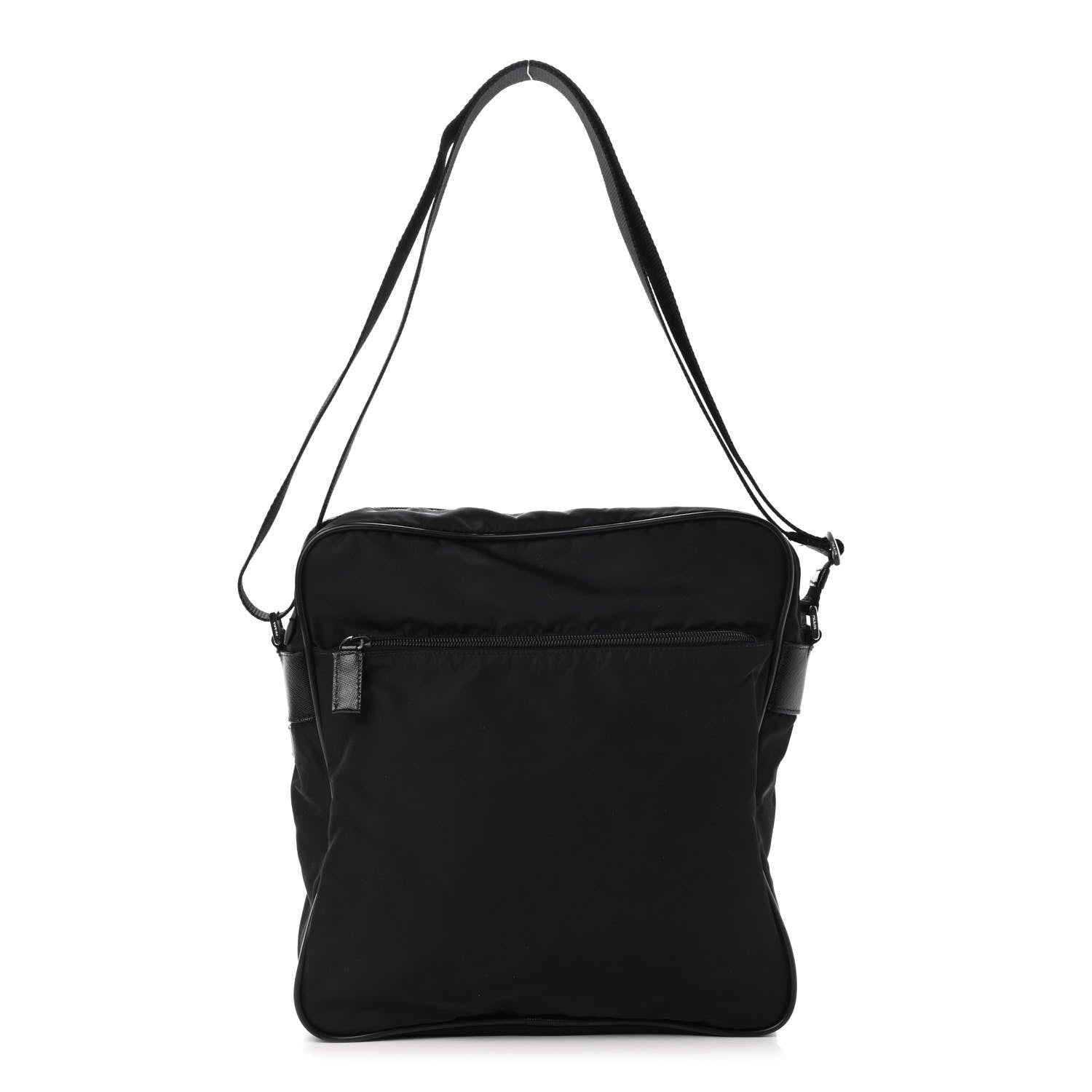 Prada Tessuto Nylon Saffiano Messenger Bag Black 1 of 8
