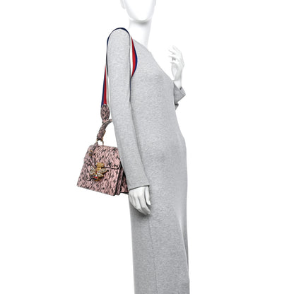 Gucci Snakeskin Sylvie Web Small Queen Margaret Top Handle Bag Pink 2 of 10