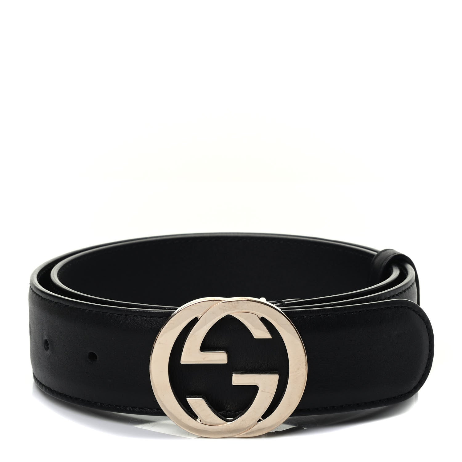 Gucci Calfskin Interlocking G 37mm Belt 75 30 Black 1 of 3