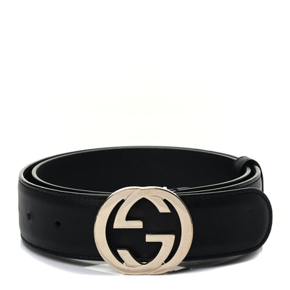 Gucci Calfskin Interlocking G 37mm Belt 75 30 Black 1 of 3
