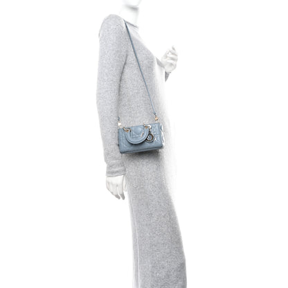 Christian Dior Lambskin Cannage Micro Lady D-Joy Cloud Blue 2 of 10