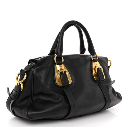 Prada Soft Calfskin Shoulder Bag Black 3 of 10