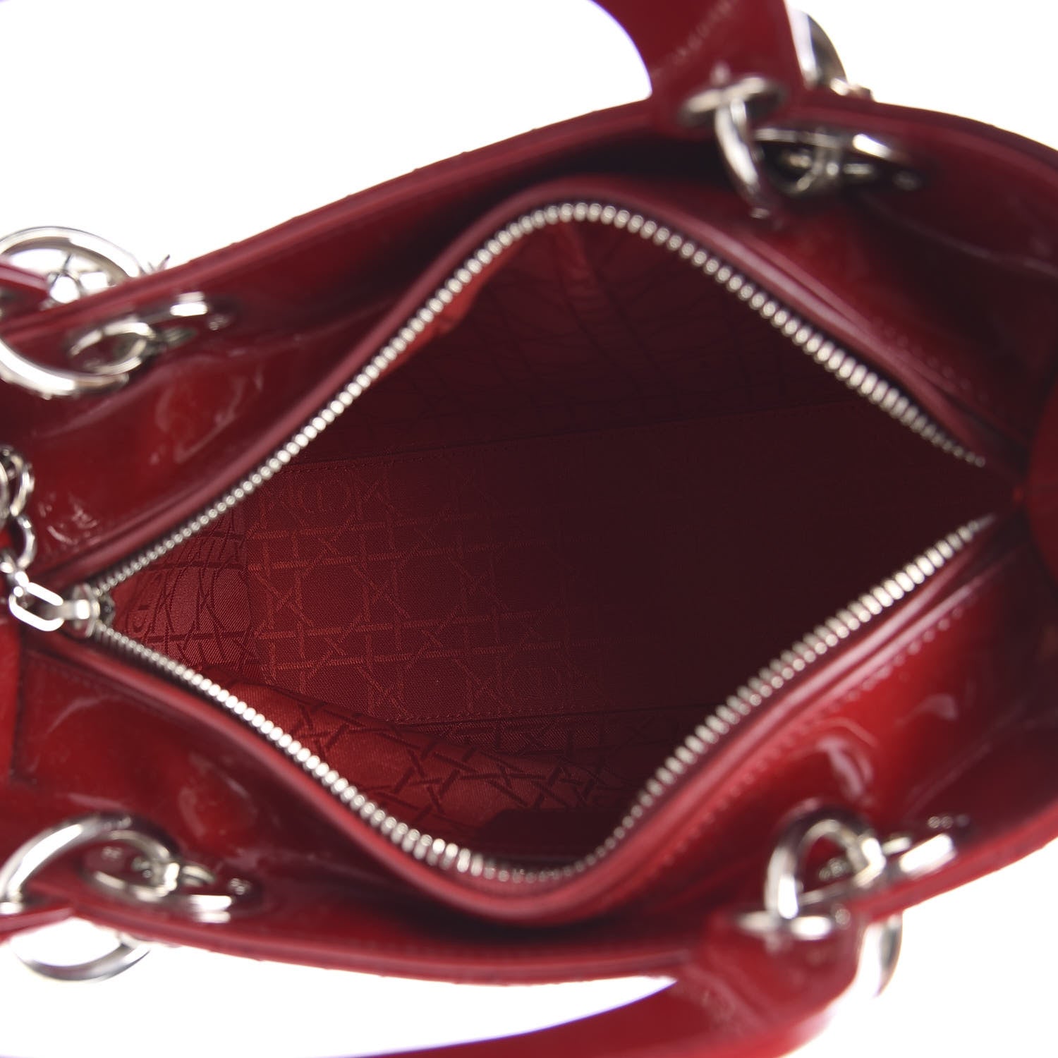Christian Dior Patent Cannage Medium Lady Dior Red 4 of 9