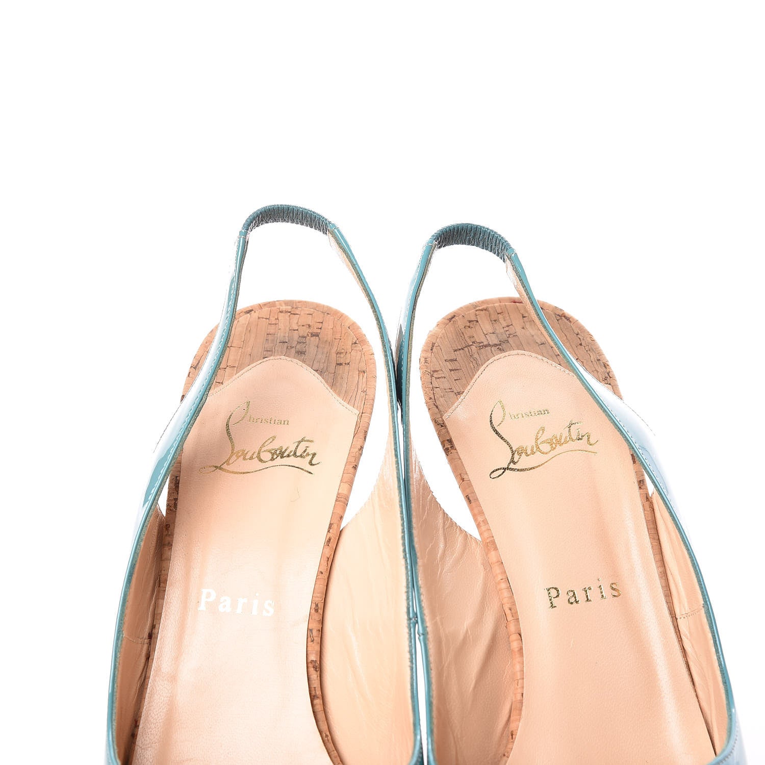 Christian Louboutin Patent Cork So Private 120 Pumps 38.5 Blue 11 of 16