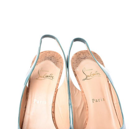 Christian Louboutin Patent Cork So Private 120 Pumps 38.5 Blue 11 of 16