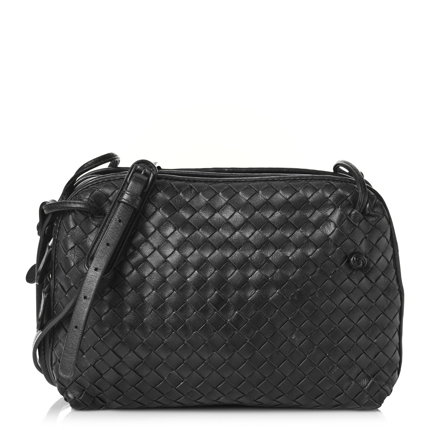 Bottega Veneta Nappa Intrecciato Nodini Crossbody Messenger Black 1 of 12