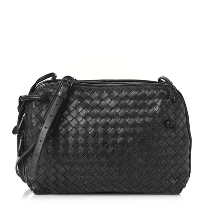 Bottega Veneta Nappa Intrecciato Nodini Crossbody Messenger Black 1 of 12