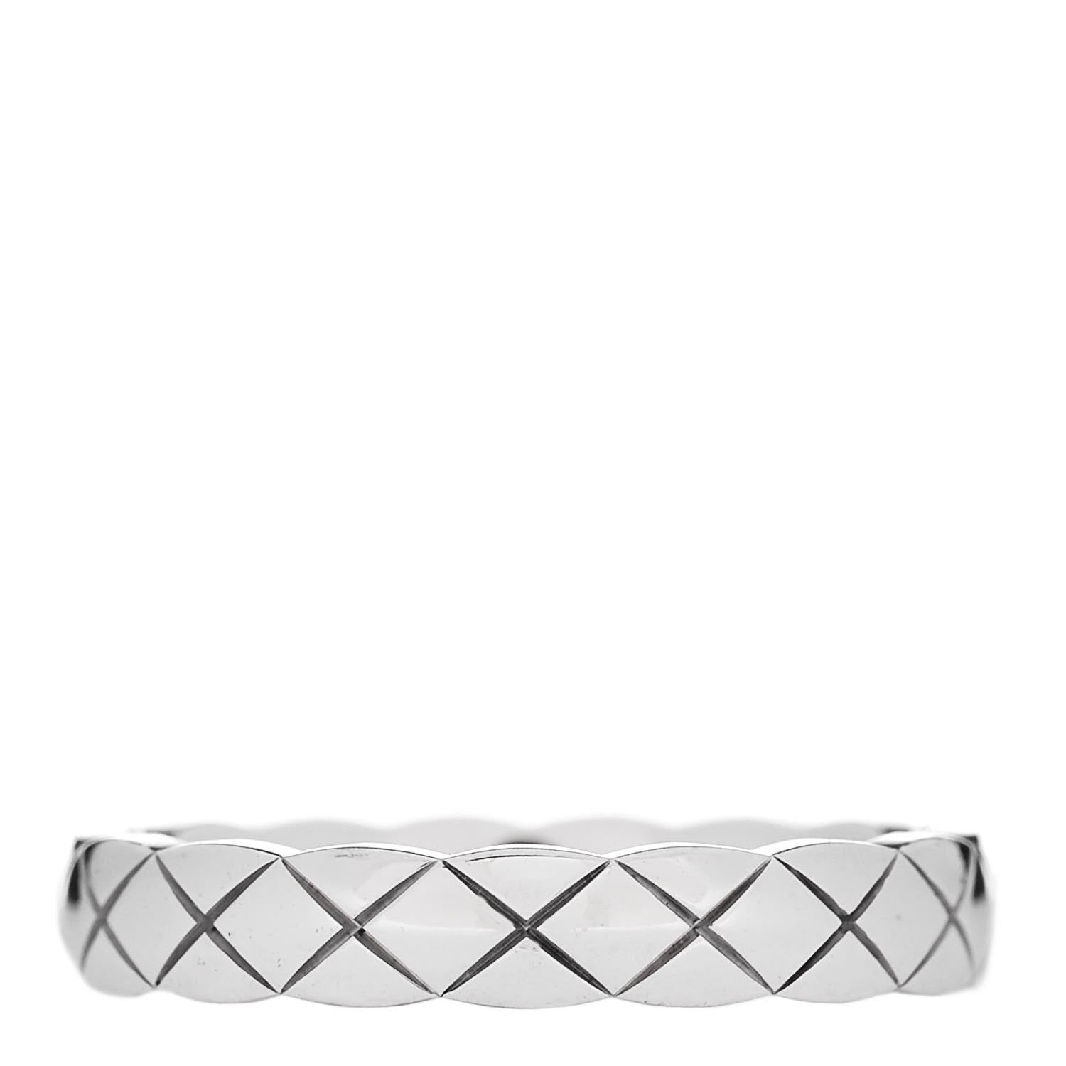 Chanel 18K White Gold Mini Coco Crush Ring 49 4.75 3 of 5