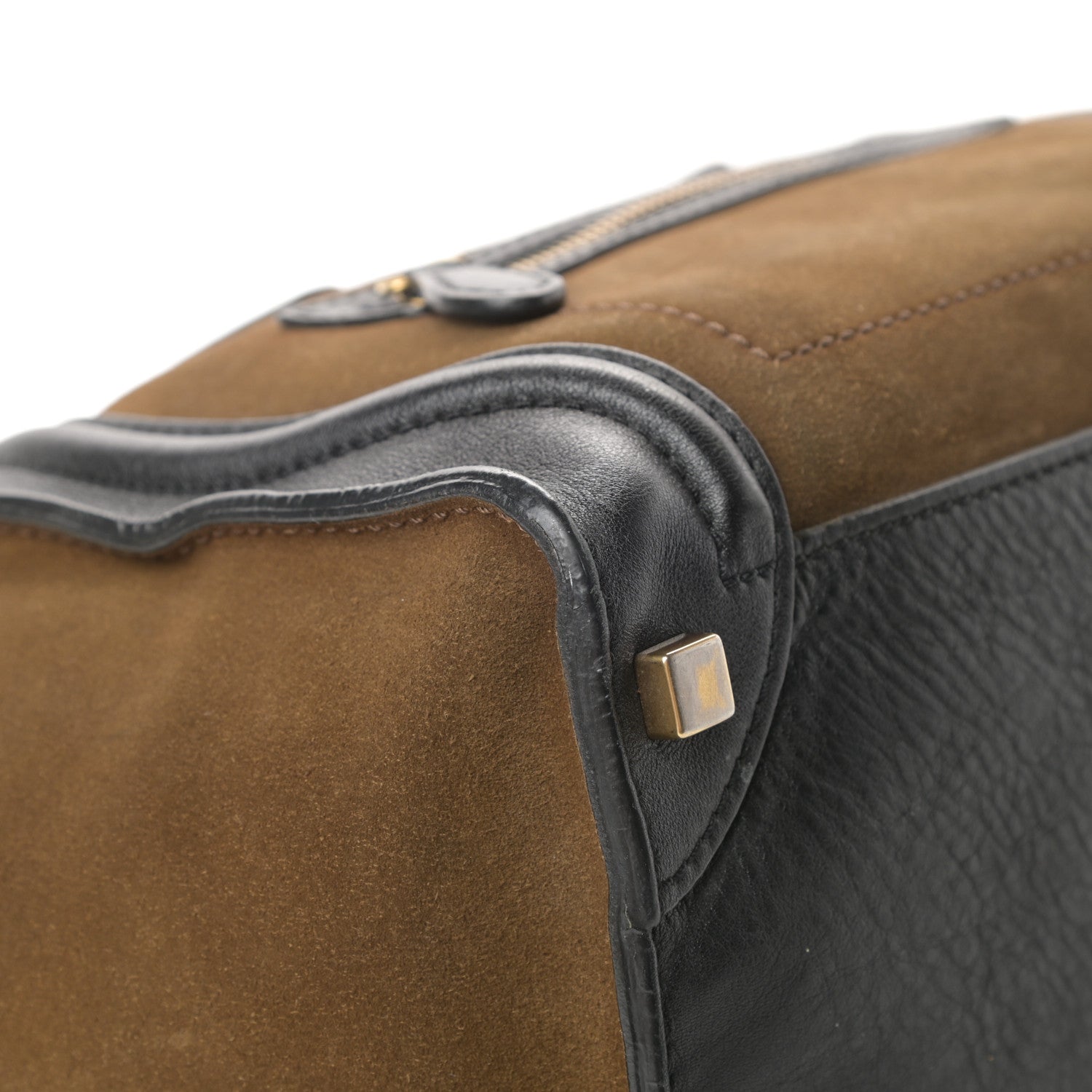 Celine Smooth Calfskin Suede Micro Luggage Olive 10 of 19