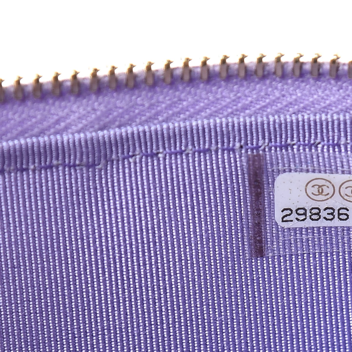 Caviar Quilted Classic Flat Wallet Pouch Purple