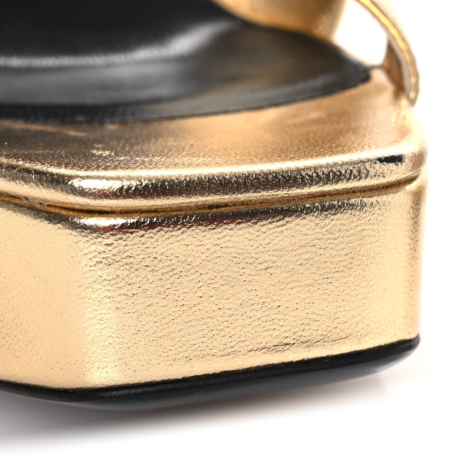 Saint Laurent Metallic Debbie Platform Sandal 37.5 Gold 11 of 14