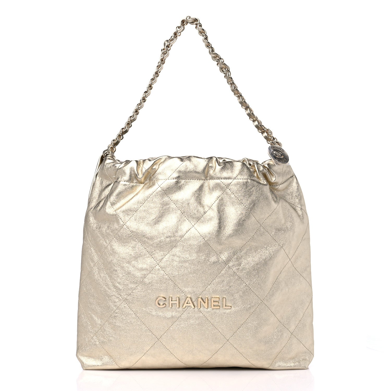 Chanel Metallic Calfskin Quilted Chanel 22 Golden 3 of 10