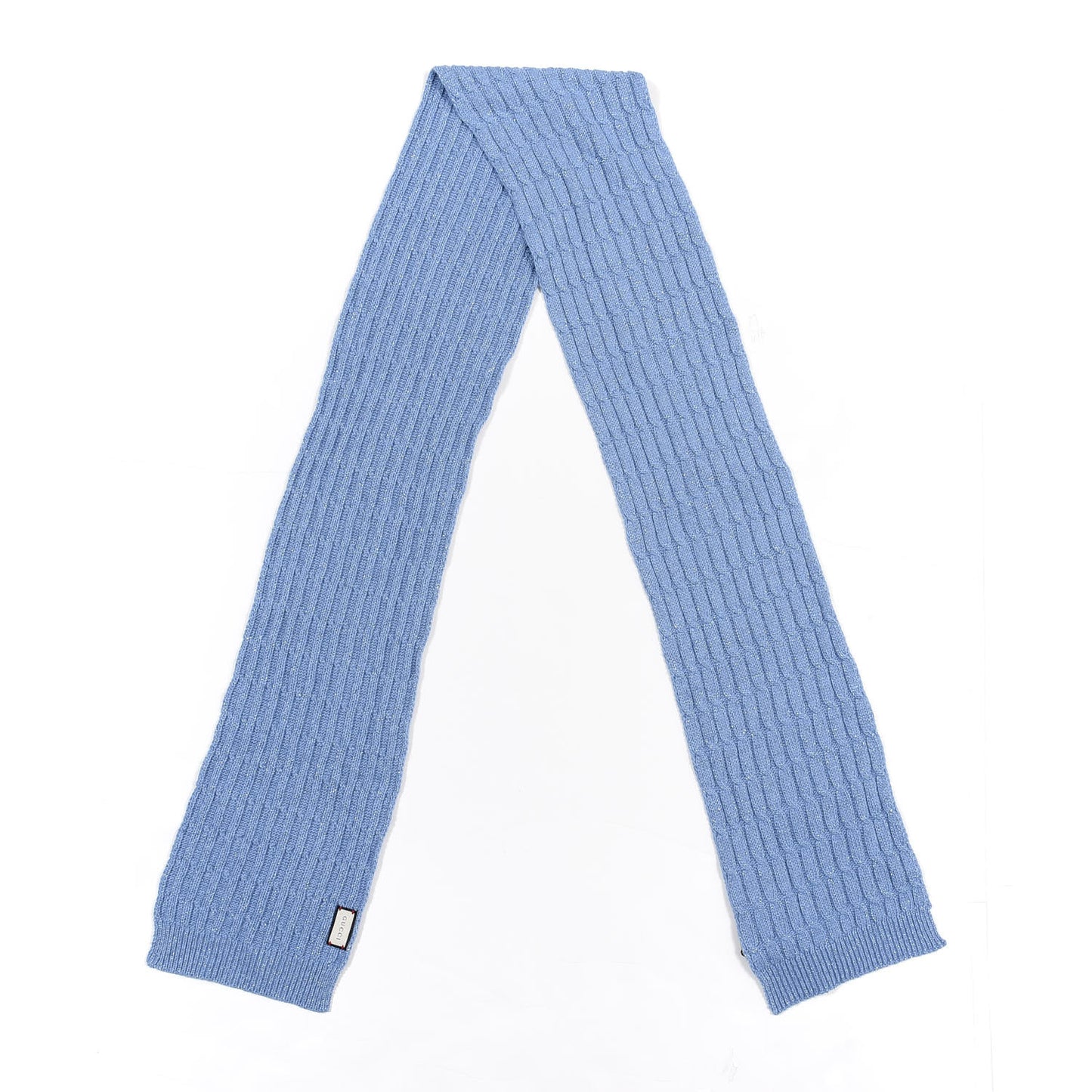 Wool Knit Shine Reg Scarf Bluette Sky Blue