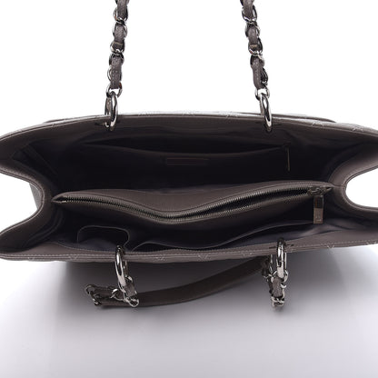 Chanel Caviar Quilted XL Grand Shopping Tote GST Light Grey 5 of 11