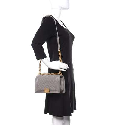Chanel Caviar Quilted Medium Boy Flap Grey 2 of 10