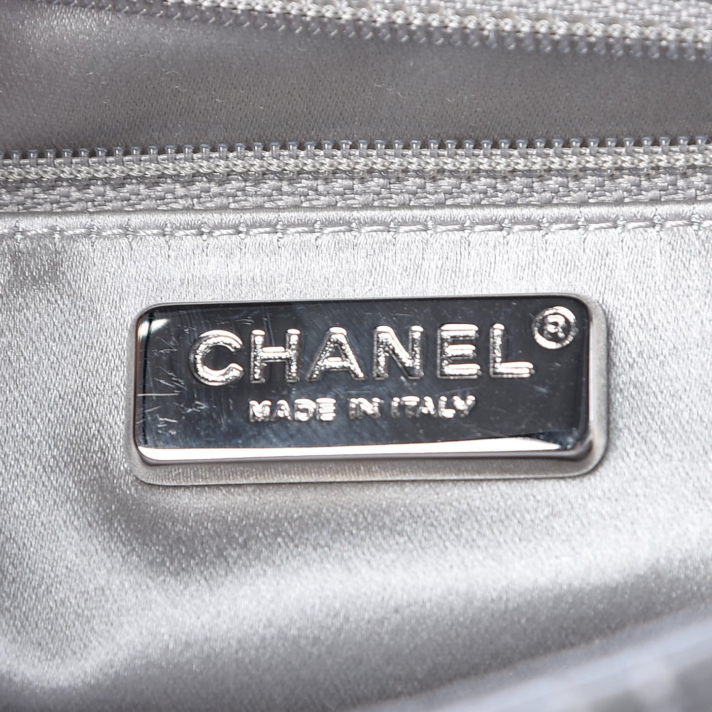 Metallic Lambskin Quilted Clutch With Chain Flap Silver