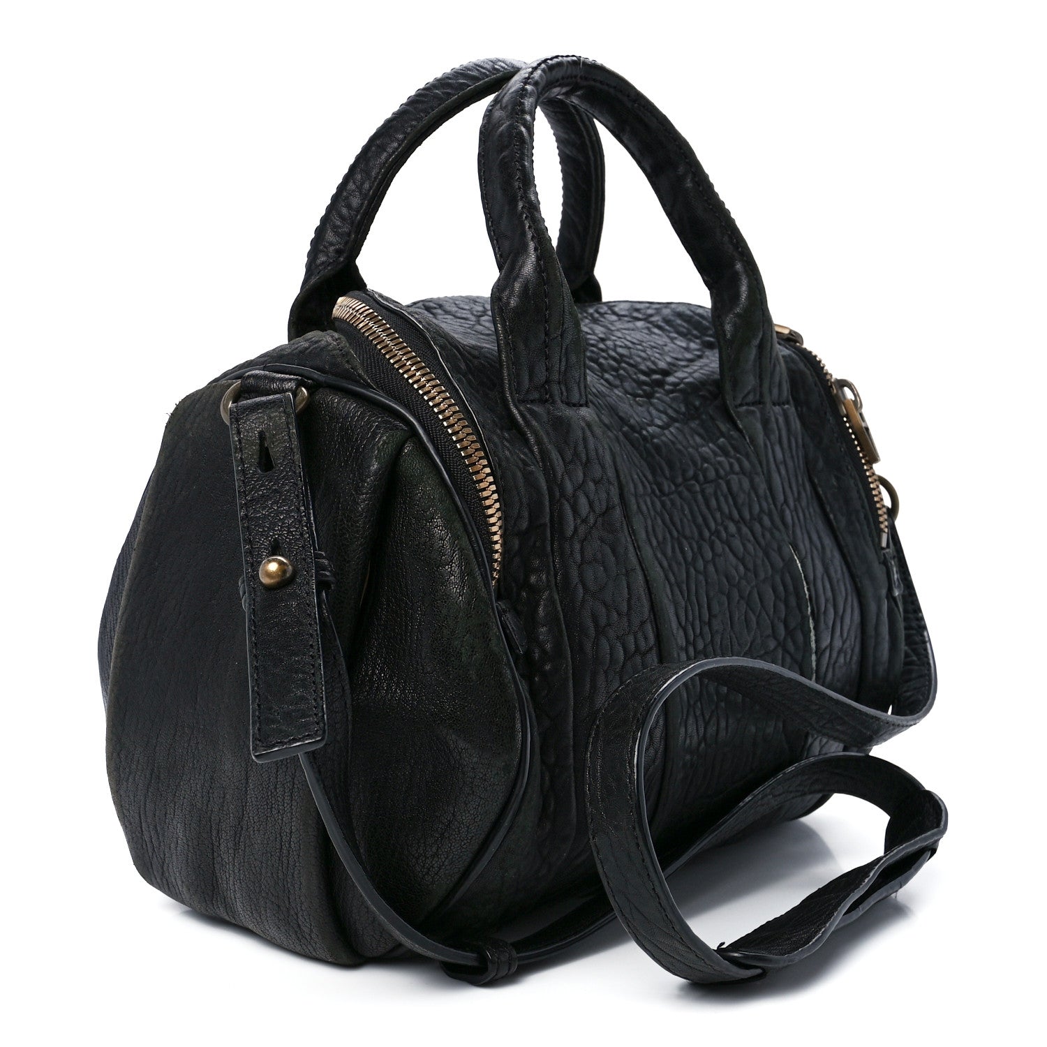 Alexander Wang Pebbled Lambskin Rockie Black Antique Brass Hardware 3 of 11