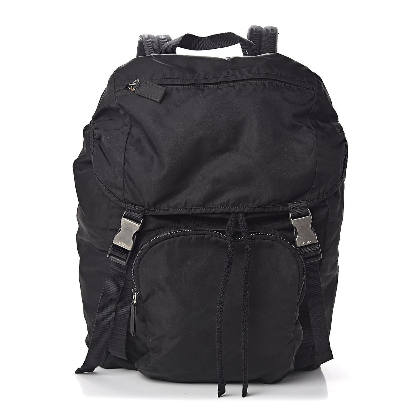 Tessuto Nylon Montagna Double Buckle Backpack Black