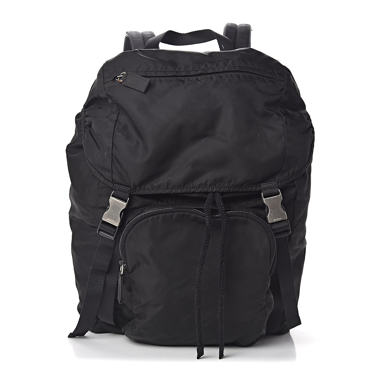 Prada Tessuto Nylon Montagna Double Buckle Backpack Black 1 of 9