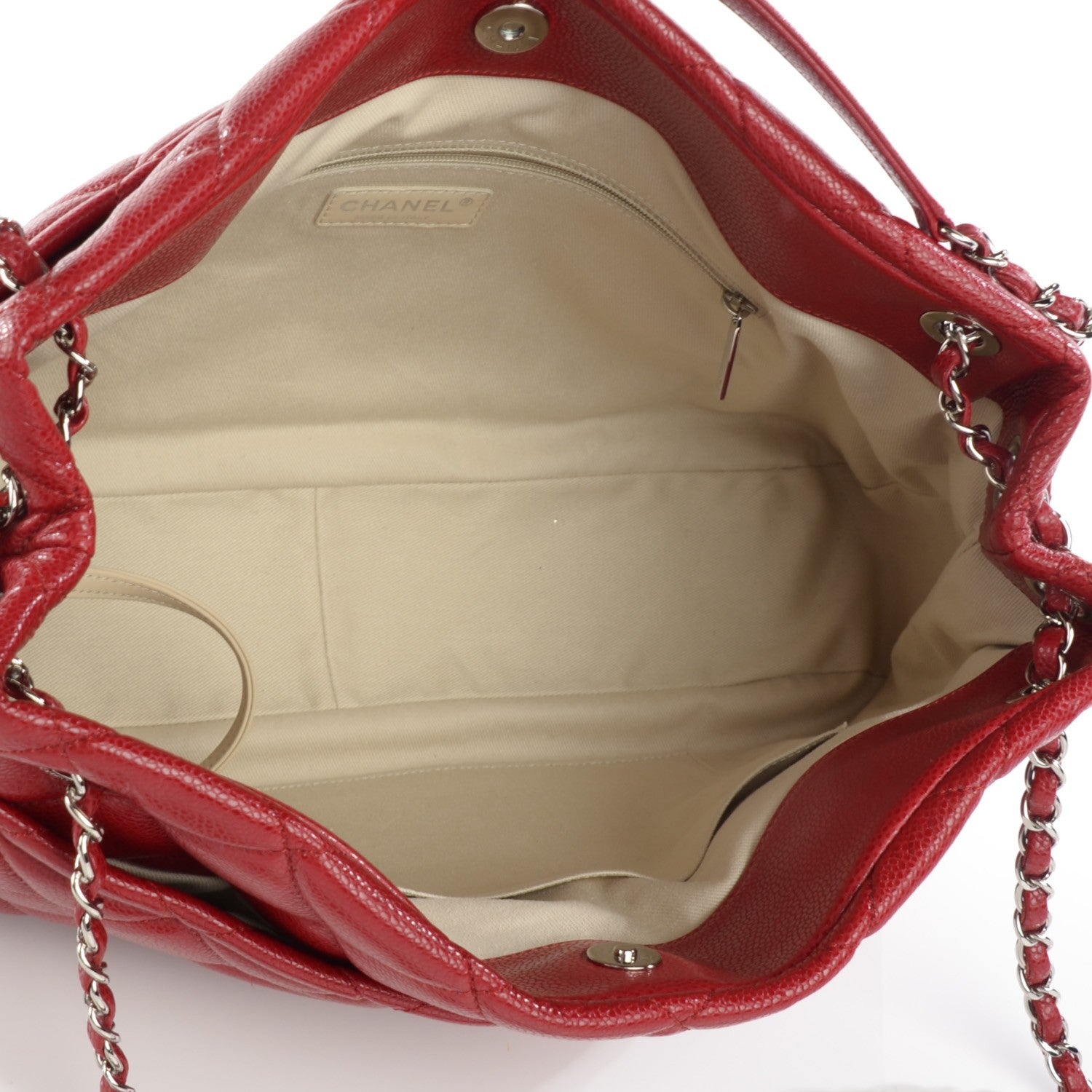 Chanel Caviar Quilted Timeless CC Soft Tote Red 5 of 7