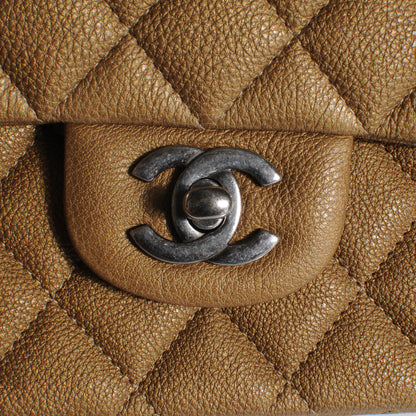 Chanel Grained Calfskin Medium Double Flap Dark Gold 13C 5 of 12