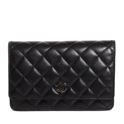 Chanel Lambskin Quilted Wallet On Chain WOC Black 1 of 8