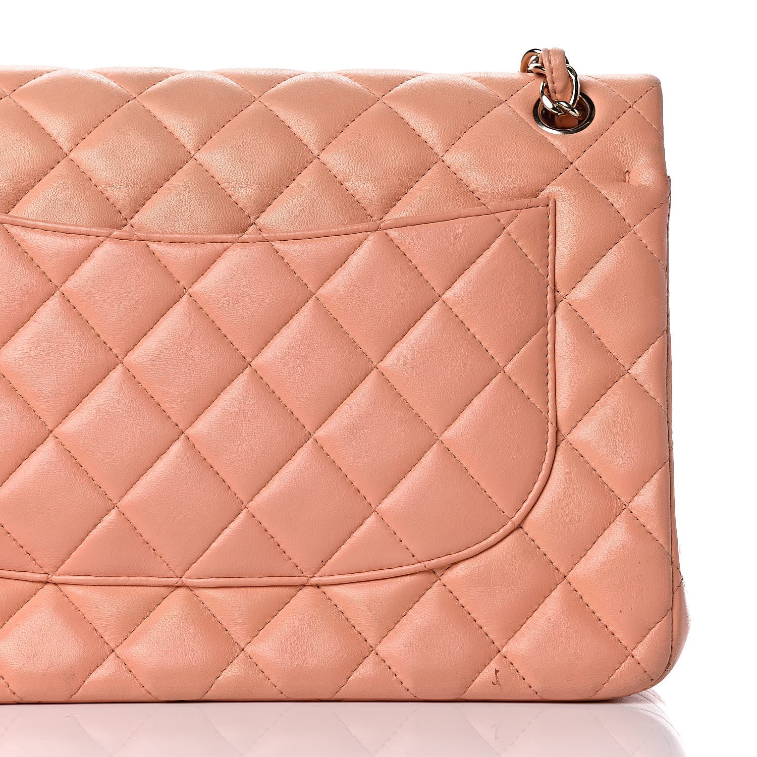 Chanel Lambskin Quilted Jumbo Double Flap Light Orange 27 of 37