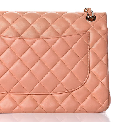 Chanel Lambskin Quilted Jumbo Double Flap Light Orange 27 of 37