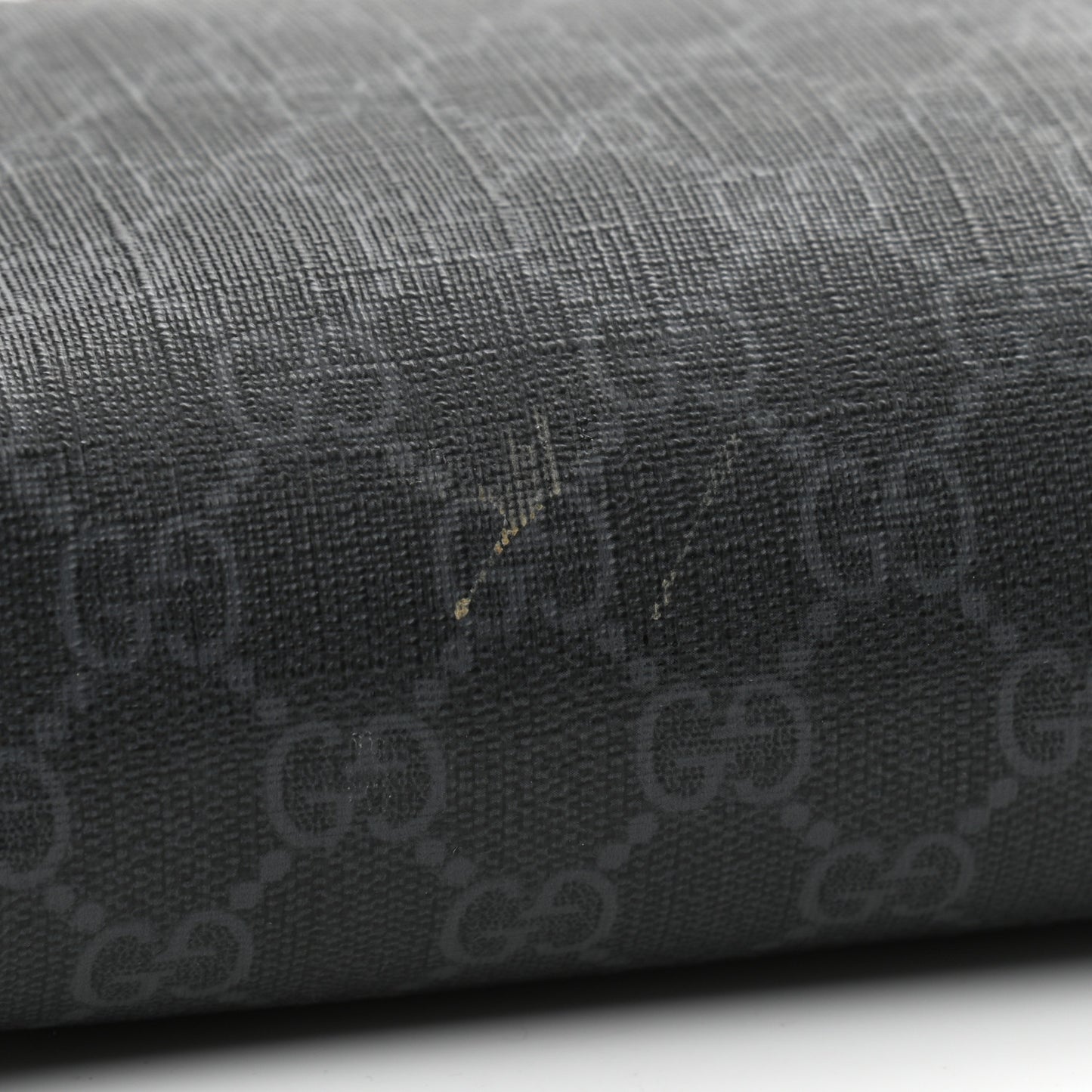 GG Supreme Monogram Appia Calfskin Web Flat Messenger Bag Black Grey