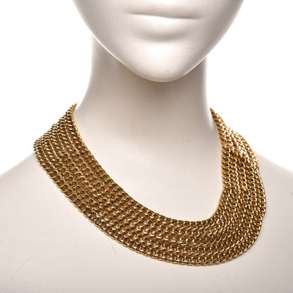 Chanel Multi Strand Chain Short Necklace Gold 2 of 5