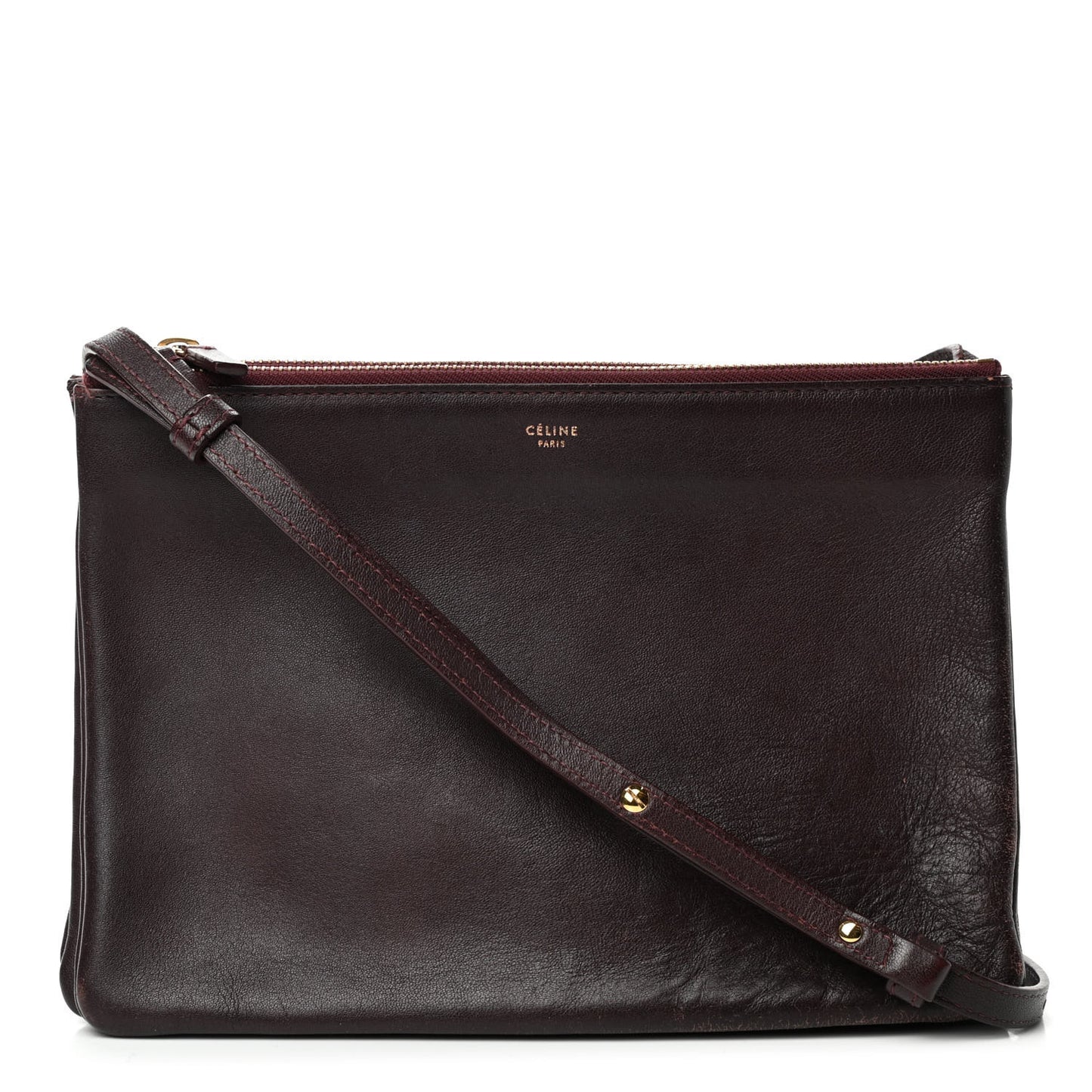 Lambskin Large Trio Crossbody Bag Bordeaux