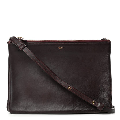 Celine Lambskin Large Trio Crossbody Bag Bordeaux 1 of 4