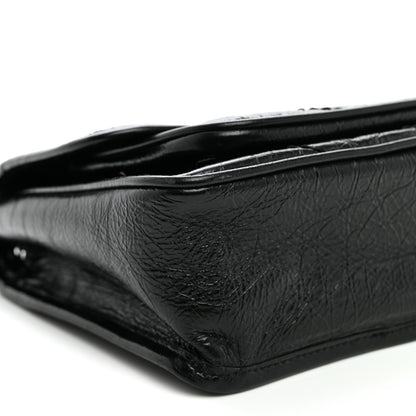 Saint Laurent Crinkled Calfskin Matelasse Monogram Baby Niki Chain Satchel Black 9 of 10