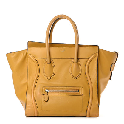 Celine Drummed Calfskin Mini Luggage Ocre 1 of 17