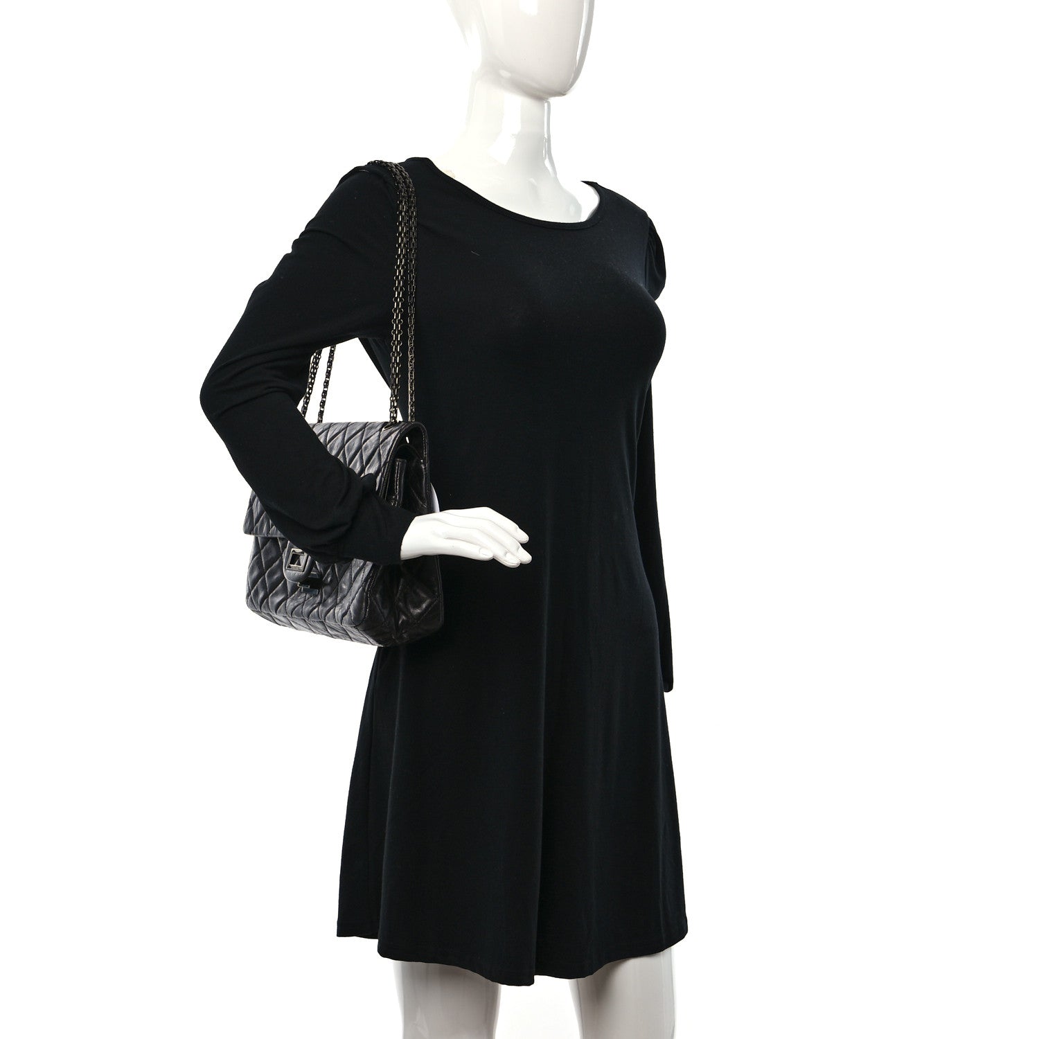 Chanel Metallic Aged Calfskin Quilted 2.55 Reissue 227 Flap So Black 2 of 10