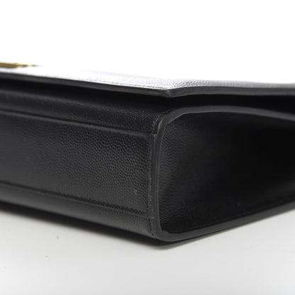 Saint Laurent Grain De Poudre Medium Classic Monogram Kate Satchel Black 9 of 10