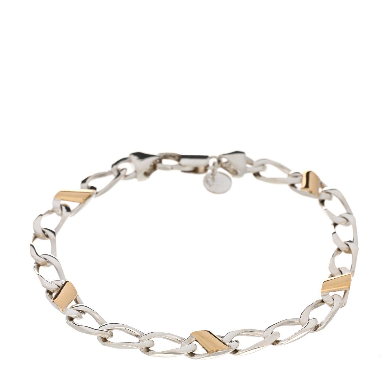 Sterling Silver 18k Yellow Gold Curb Link Bracelet