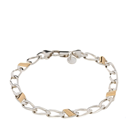 Tiffany Sterling Silver 18k Yellow Gold Curb Link Bracelet 1 of 3