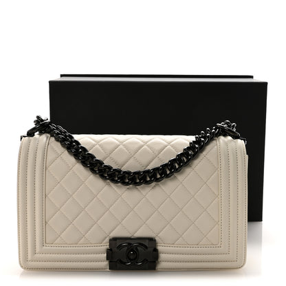 Chanel Calfskin Quilted Medium Boy Flap White 11 of 11