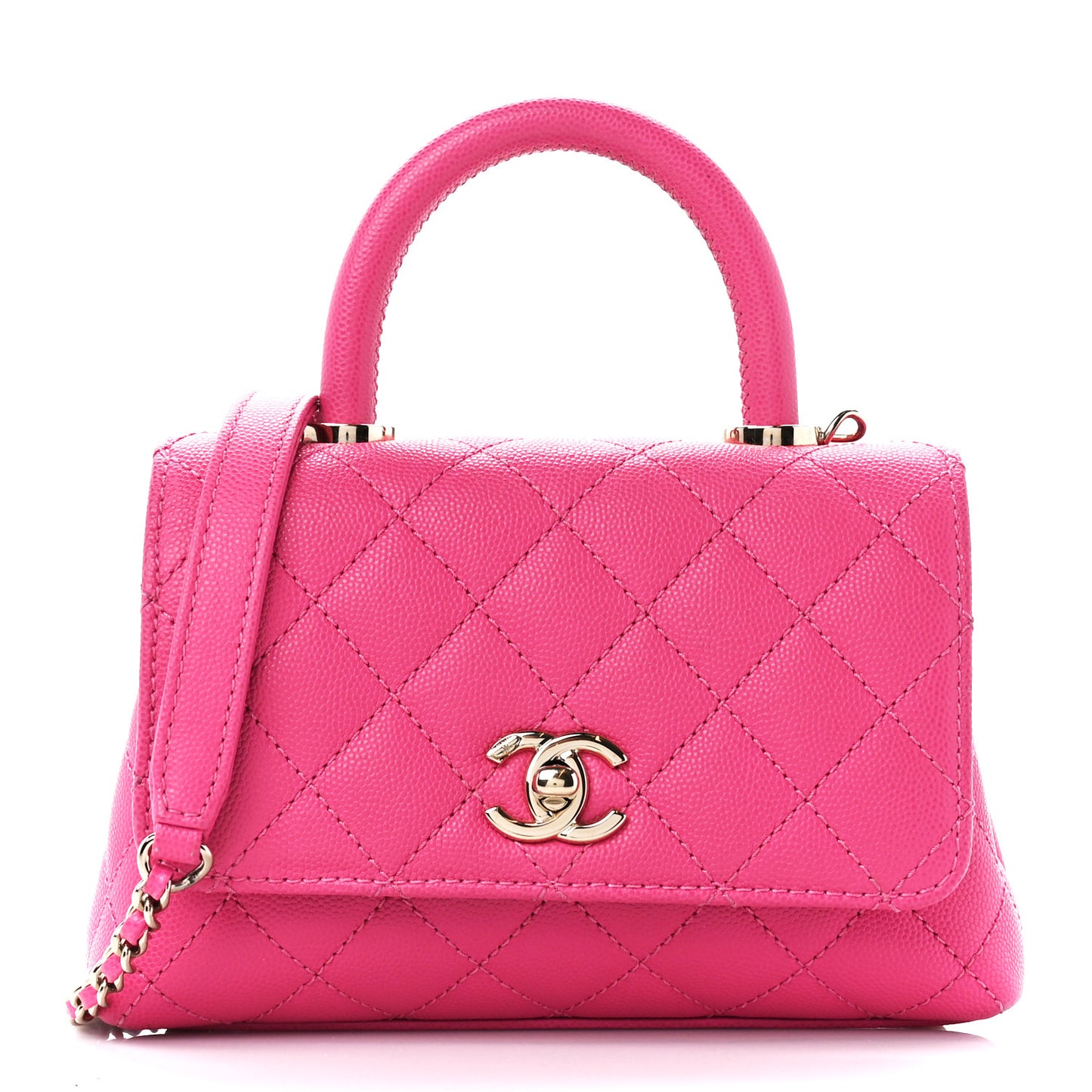 Caviar Quilted Extra Mini Coco Handle Flap Rose