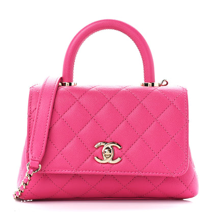 Chanel Caviar Quilted Extra Mini Coco Handle Flap Rose 1 of 11