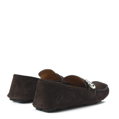 Gucci Suede Mens Driver Queen Loafers 8.5 Cocoa 4 of 9