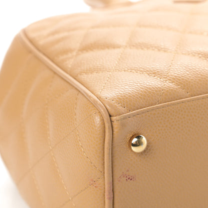 Chanel Caviar Quilted Large Bowler Bag Beige 9 of 20