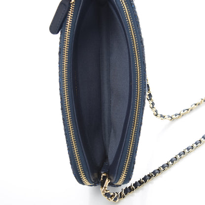 Chanel Canvas Small Deauville Clutch With Chain Blue 9 of 13